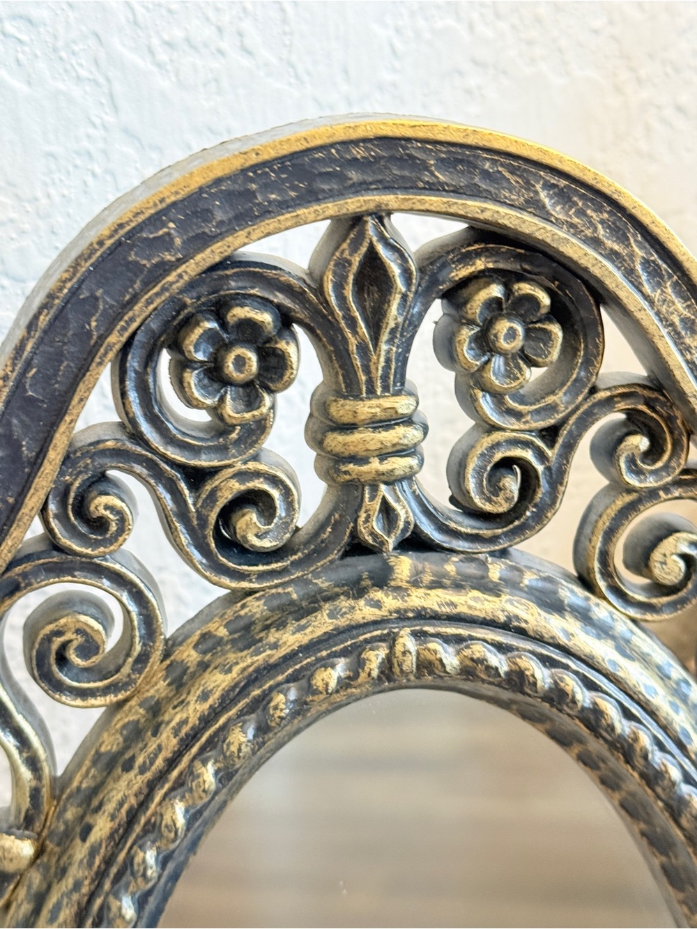 Vintage Homco Filigree MIRROR 25”x8,5” Ornate Black Gold Hollywood Glamour USA - Picture 8 of 15